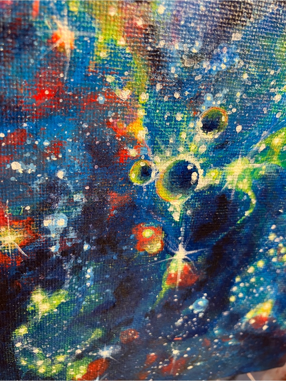 Original Galaxy Space painting UFO planet stars art by Artettina - Picture 3 of 6